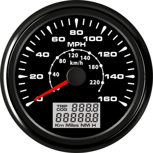 SAMDO 85mm 7 Backlight GPS Speedometer Gauges 0-160 MPH 0-220 Kmh GPS Speed Odometers Speed Indicators For Marine Boat