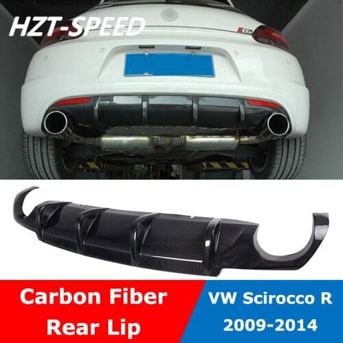 Scirocco R Carbon Fiber Bilateral Two Or Four Out Rear Bumper Diffuser Lip For VW Scirocco R 2009-2014