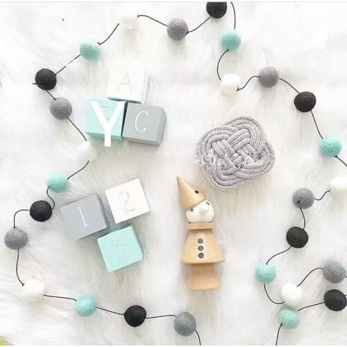 2.5m Wool DIY Hanging Ball INS Scandinavian Style Handmade Pendant Garland Party Wedding Decoration Ornament Child Gift