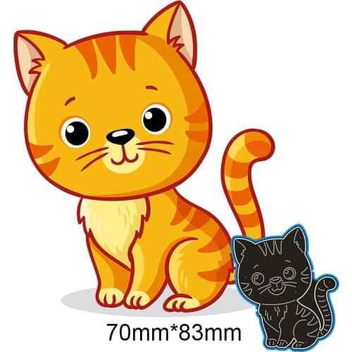 70*83mm A KITTEN Metal Cutting Dies and Stamps Stencil for DIY Scrapbooking Photo Album Embossing Paper Card