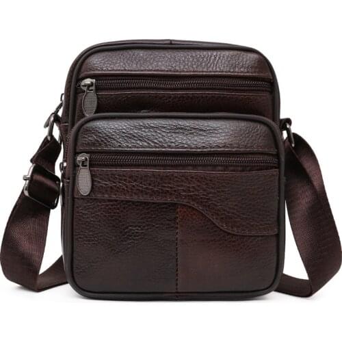 Men Genuine Leather Bags Messenger Shoulder Bags Crossbody Bags for Men Casual First Layer Cowhide Handbags High Quality