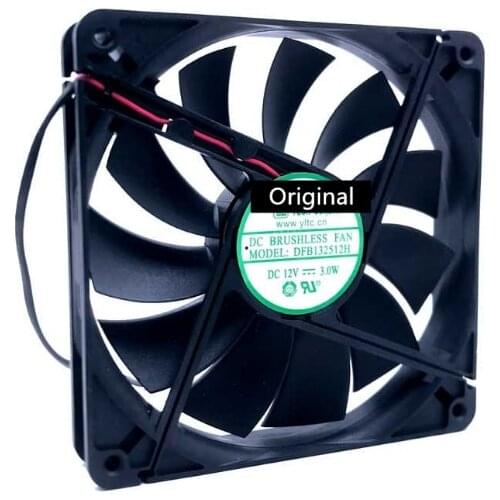 Original 100% working Original For DFB132512H 12V 135*135*25mm 13.5CM 2 line chassis Server cooling fan