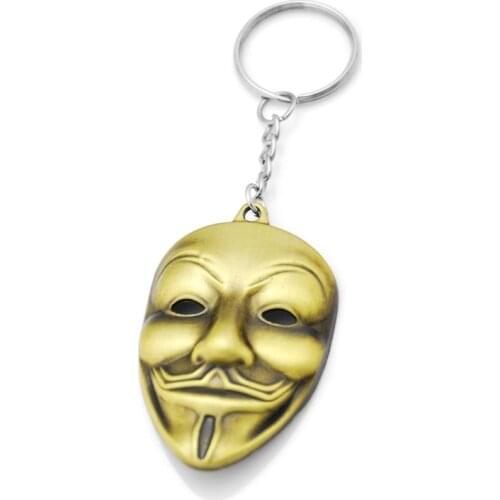 Original Brand Movie Series Key Chain V for Vendetta Hacker Mask New Keychain for Keys Chaveiro Llavero Keychain 3 Colors Gift