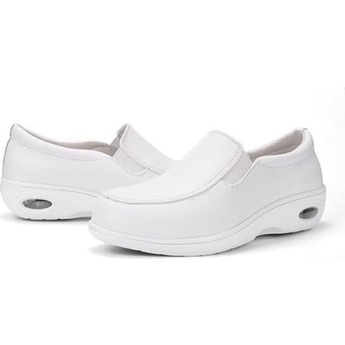 Autumn cushion nurse shoes white slope heel anti-skid leisure shoes female mother small white shoes beautician work