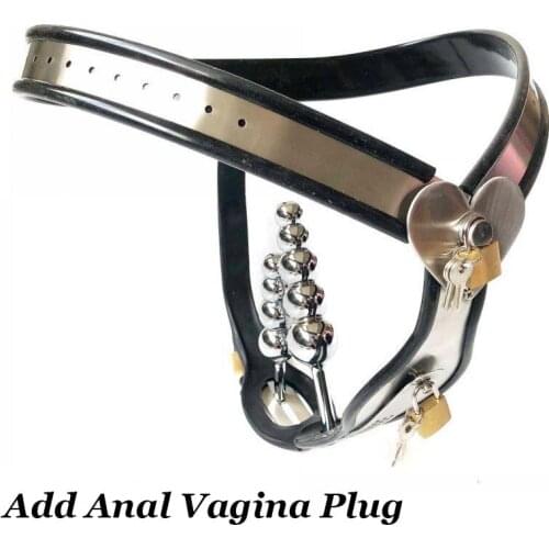 Heart Type Stainless Steel Female Chastity Belt Anal Plug Underwear BDSM Bondage Chastity Lock Device Adult Sex Toys For Men