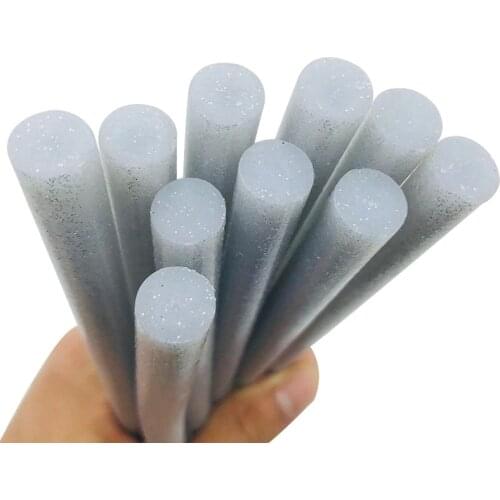 10PCS 11mm X200mm Hot Melt Glue Sticks for DIY Craft Phone Case Alloy Toy Art Model Album Repair Sliver Color Adhesive Stick