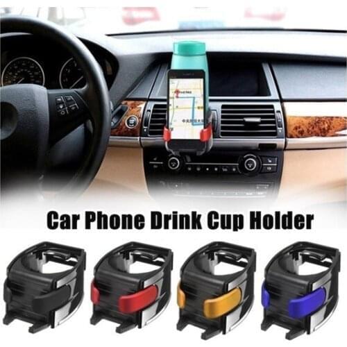 2 in 1 Adjustable Car Air Vent Drink Cup Bottle Holder Cell Phone Mount Bracket Stand
