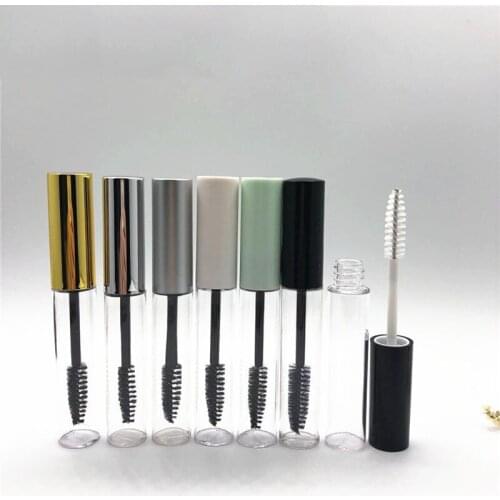 50pcs 10ml Empty transparent mascara tubes Clear revitalash Eyelash Bottle Frosted White,Pink lid Cosmetic packing container