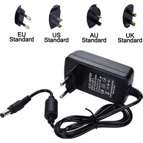 Hamrolte Converter Adapter AC100-240V to DC 12V 2A Power Supply Adapter For Security Camera System EU /US /UA/UK Plug Optional