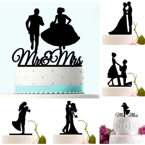 Acrylic Wedding Cake Topper Bride Groom Mr Mrs Acrylic Cake Topper Sweet Wedding Decoration Mariage Party Supplies Adult Favors