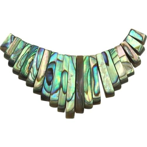 Free Shipping Women Fashion Jewelry New Zealand Abalone Shell Oblong Pendant Bead 21pcs 1Set C8371
