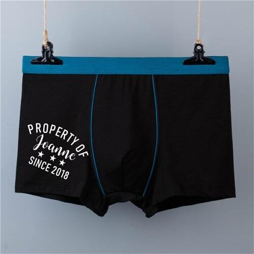 Personalized Property Of Boxers Husband Boyfriend Valentines Day Gift Underwear Letter Printing Anniversary Gift Mens Boxers