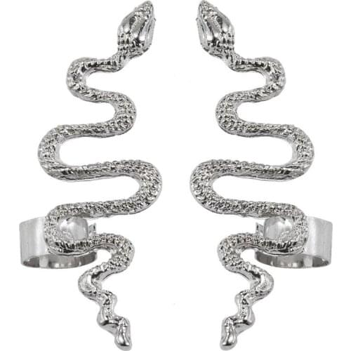 European and American Jewelry Simple Personality Metal Snake Earrings Exaggerated Fashion Snake Earrings Travel Street Shooting