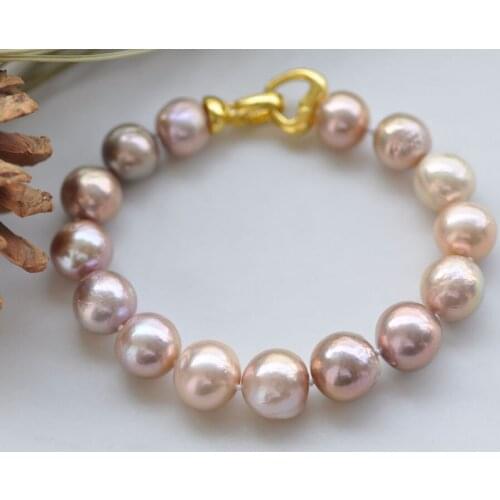 P7729 8" Lustre 13mm Pink Lavender Round KESHI Edison Pearl Bracelet