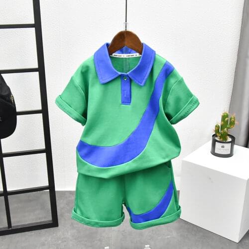 2021 Fashion Toddler Kids Baby Boy Short Sleeve T-Shirt Tops + Shorts 2pcs/Set Clothes Cotton Baby Sets Kids Clothes Suits 2-7Y