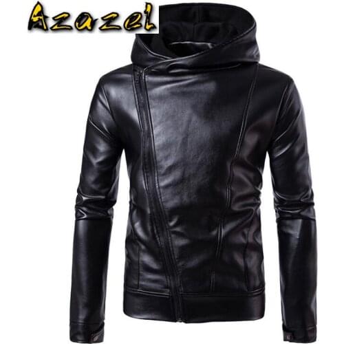 Mens casual Slim 2020 explosion oblique zipper leather jacket England men Fashion leather jackets mens motorcycle jacket Coats