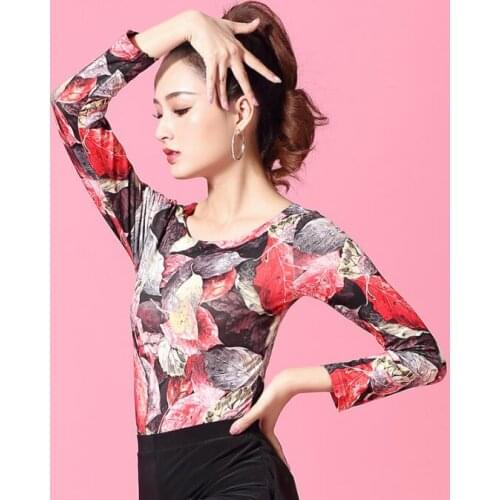 2019 new Sexy long Sleeve Dance Clothes Women Latin Salsa Rumba Chacha Dance Performance Practice Costume YT0201