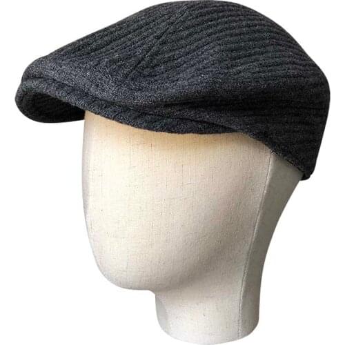 New Autumn Winter Men Hats Berets British Western Style Wool Advanced Flat Ivy Cap Classic Vintage Beret Cap Size S-XL BLM205