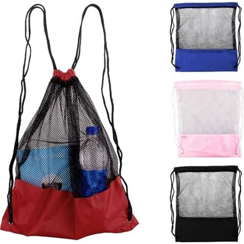 New Fashion Mesh Drawstring Backpack Tote Sport Pack Clothes Shoe Travel Bag Beach Backpack creative shopping student backpack