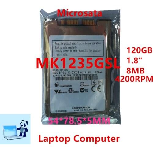 New HDD For Toshiba Brand 120G 1.8" SATA 3 Gb/s 8MB 4200RPM For Internal Hard Disk For Notebook HDD For MK1235GSL