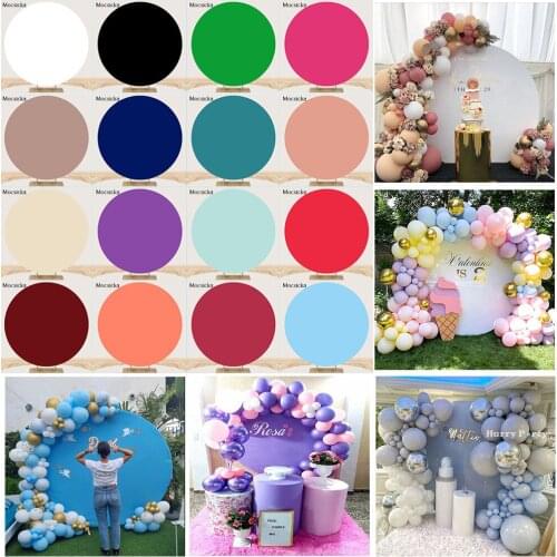 Pure Color Birthday Party Backdrop Soild Color Round Circle Background for Photo Studio White Purple Children Adult Theme Decor