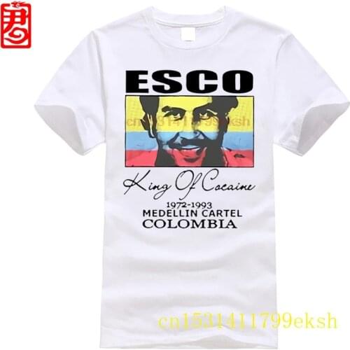 Pablo Escobar T-Shirt Medellin King of Plato A Plomo Colombian Tee Shirt Mens 2020 New T Shirts Printing Simple
