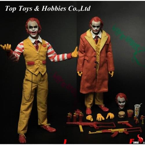 Full set FIRE A015 1/6 joker Uncle Burger Clown Double head carving accessory package or Fans Gift Collectible