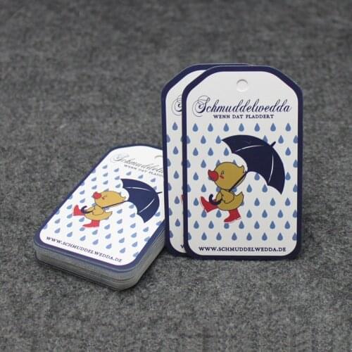 Custom fashionable perforated tag for children clothing hang tags