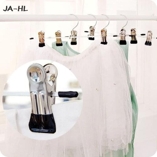 Portable Hangers For Clothes Stainless Steel Clip Stand Hanger Pants Skirt Kid Clothes Adjustable Pinch Grip Cabide