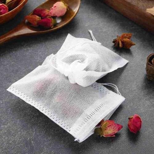 30pcs/lot Teabags 5 X 7cm Empty Scented Tea Bags With String Heal Seal Filter Paper For Herb Loose Scented Tea Home Storage Use