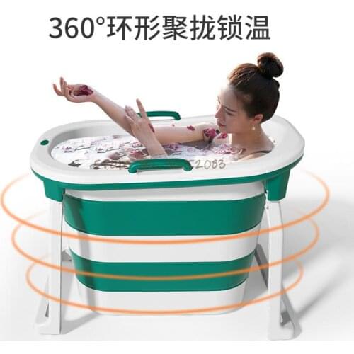 Adult Folding Bath Bucket New Baby Bath Bucket Household Adult And Child Full Body Bathtub Net Red Bath Artifact