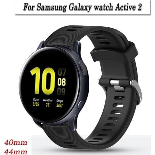 For Samsung Galaxy Watch Active 2 40mm 44mm Band Slicone Watchbands Replacement Active2 20mm Watch Strap Bracelet Wristband Belt
