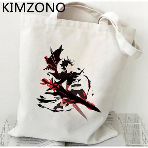 Black Clover shopping bag recycle bag bolsa shopper reusable jute bag shopping bag foldable tote custom