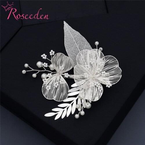 Wedding Headdress Silver Color Hair Comb Handmade Ladies Hair Accessories Bride Head Comb Women Head Jewelry RE3782