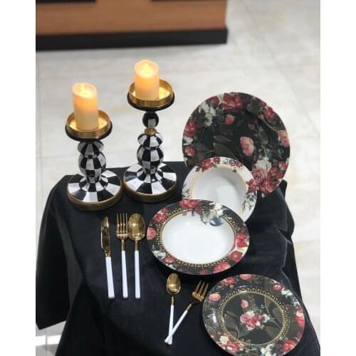 Plates Set Dinnerware 24 Piece 6 Person Round Dish Set, Set for 6 Person - Dining Set 6 Platter - 6 Cake Plates - 6 A Dinner pl