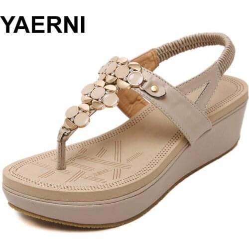 YAERNI Summer Comfortable Sandals Women Platform Sandals Fashion Flip Flops Shoes Woman Sandals 35-40
