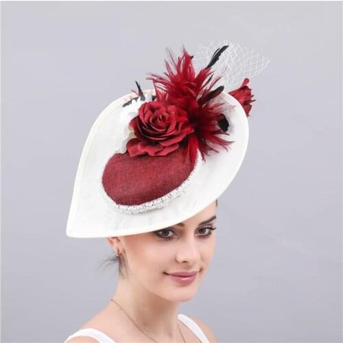 New Horse Racing Festival Ladies Hats British Fashion Feather Hats Handmade Bridal Wedding Banquet Party Hair Accessories