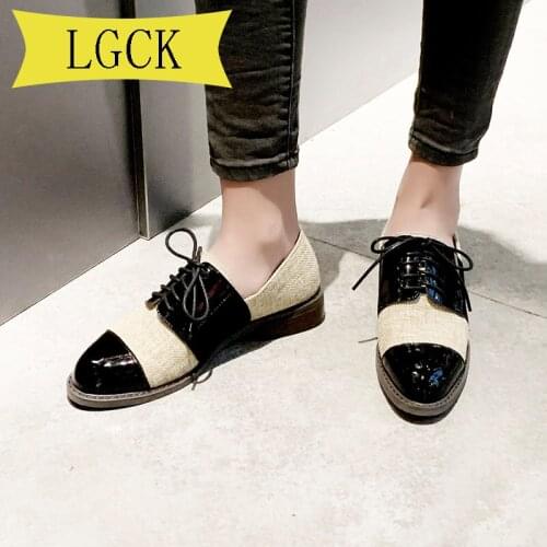 Plus Size 34-44 Women Oxford Shoes Flat Genuine Leather Casual Vintage for Loafers Women Lady Shoes Handmade Flats Female Shoes