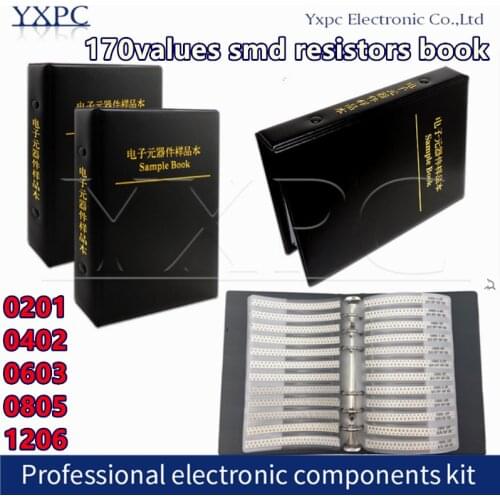 0201 0402 0603 0805 1206 170values x50pcs x25pcs 1% resistor book full series empty book Sample Book 0R~10M ohm
