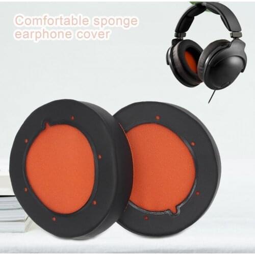 1 Pair Ear Cushion Skin-friendly Replacement Protein Faux Leather Black Noise Reduction Headphone Pad for Steelseries-9H NaVi He
