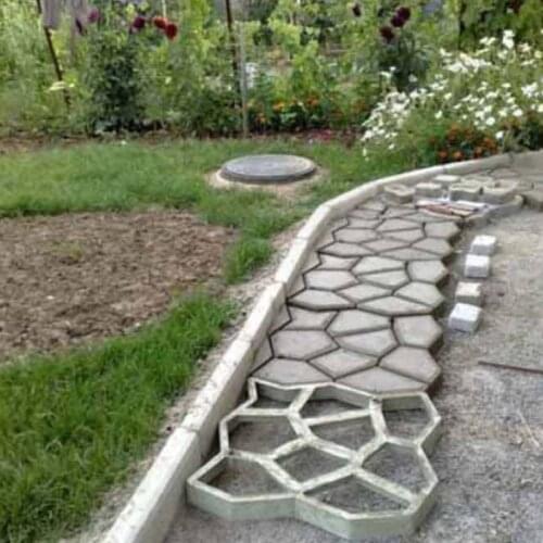 1PC DIY Plastic Path Make Mold Manually Paving/Cement Brick Molds Patio Concrete Slabs Path Garden Ornaments Driveway