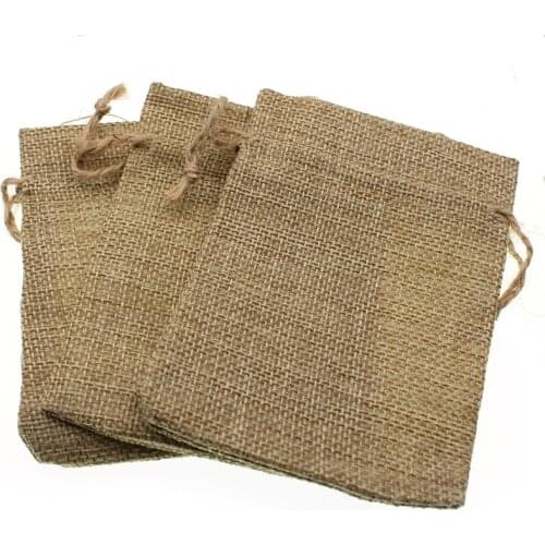 10pcs/lot Burlap Jute Drawstring Jewelry Bags Jewelry Pouches Bags Christmas bag 7x9cm,9x12cm,10x15cm