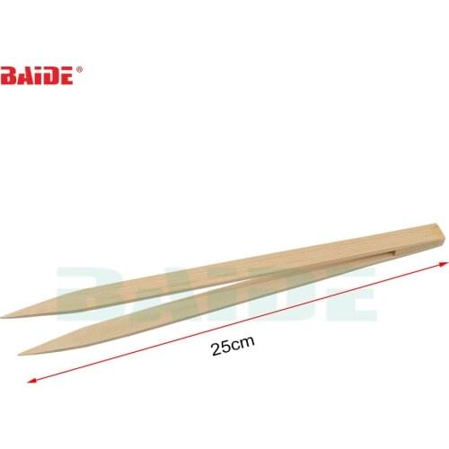 Anti-static ESD 25cm Bamboo Tweezers Pincette for Electronic Chip Wafer Quartz Tools 50pcs/lot