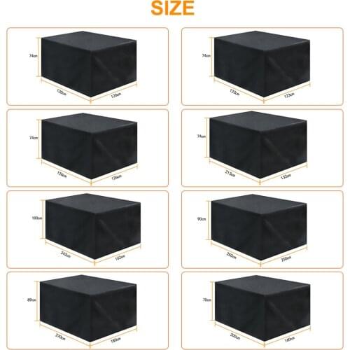 8 Sizes Outdoor Patio Garden Furniture Waterproof Covers Rain Snow Chair covers for Sofa Table Chair Dust Proof Cover