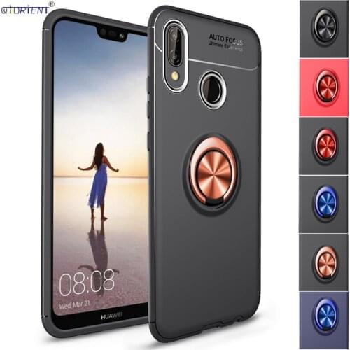 Stand Cover Huawei Honor Play Metal Finger Ring Bumper Case COR-L29 COR-AL00 Soft TPU Silicone Shockproof Phone Cases Back Funda