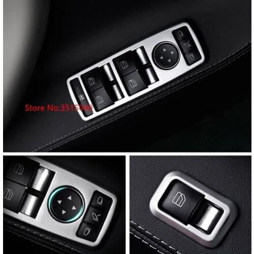 For Tesla Model S/Model X 2014-2017 5PCS ABS Chrome Car Door Armrest Window Glass Lift Button Trim Cover sticker Car Styling