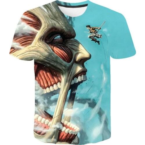 New Anime Attack On Titan 3D Print T Shirt Unisex Tees Short Sleeve Casual Fashion Harajuku Round-neck Comfortable Top Clothes