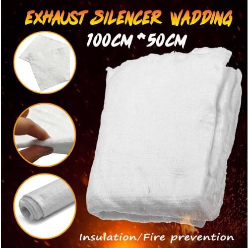 New 100cmx50cm Motorcycle Exhaust Insulation Cotton Exhaust Silencer Wadding Sheet Insulation Cotton Blanket
