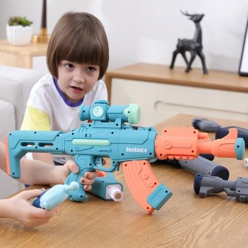 Childrens Magnetic Gun Simulation Electric Sound and Light Variety Assembly Splicing Egg Baole DIY Charging Pistol Toy Boy