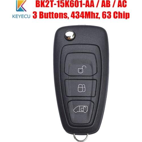 Keyecu BK2T-15K601-AA / BK2T-15K601-AB / BK2T-15K601-AC OEM for Ford Transit Custom 2014 2015 2016 Remote Car Key Fob 434Mhz